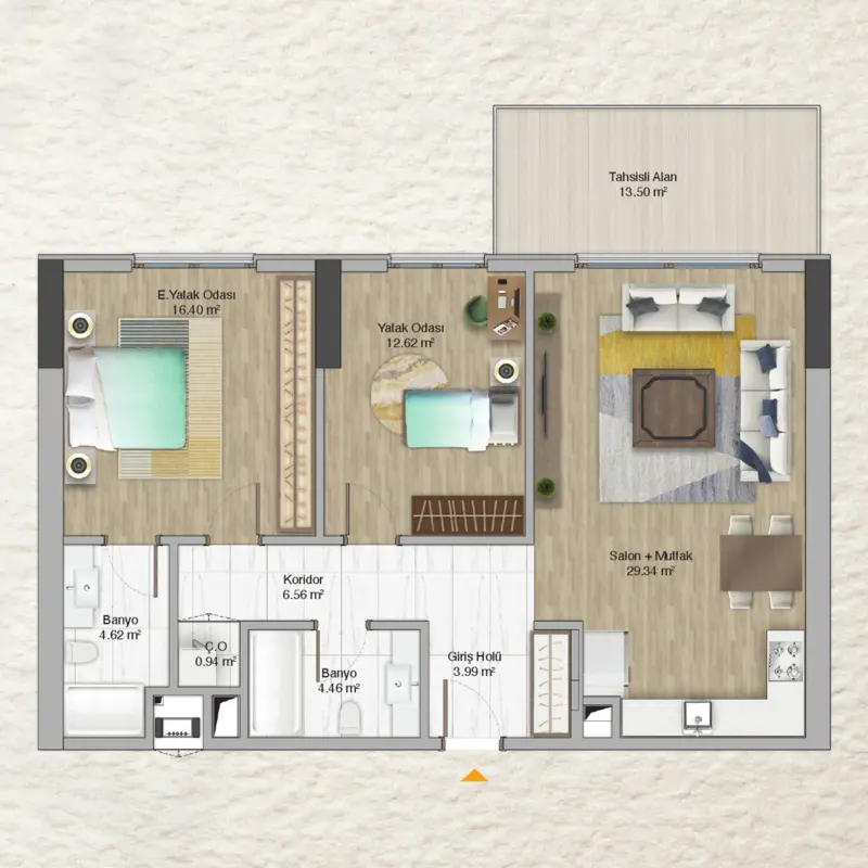 Avrupa Konutları Güneşli floor plans - 2