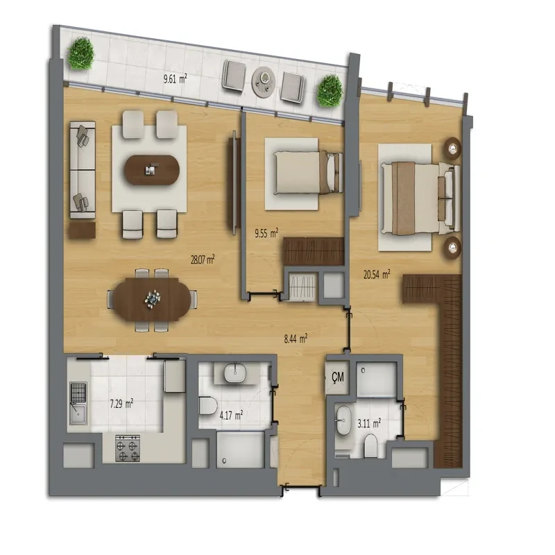 Bomonti Residences by Rotana floor plans - 2