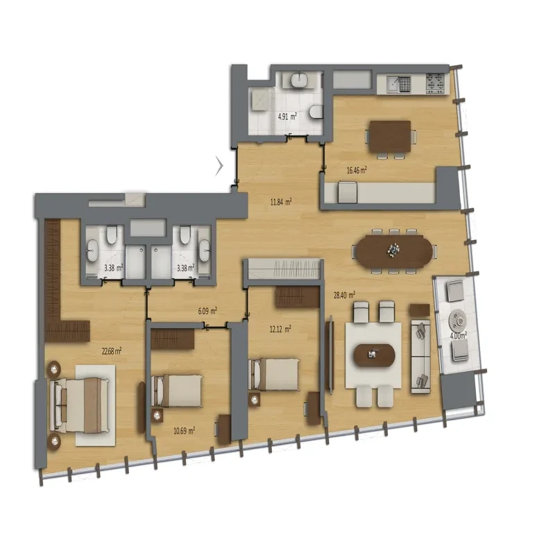 Bomonti Residences by Rotana floor plans - 3