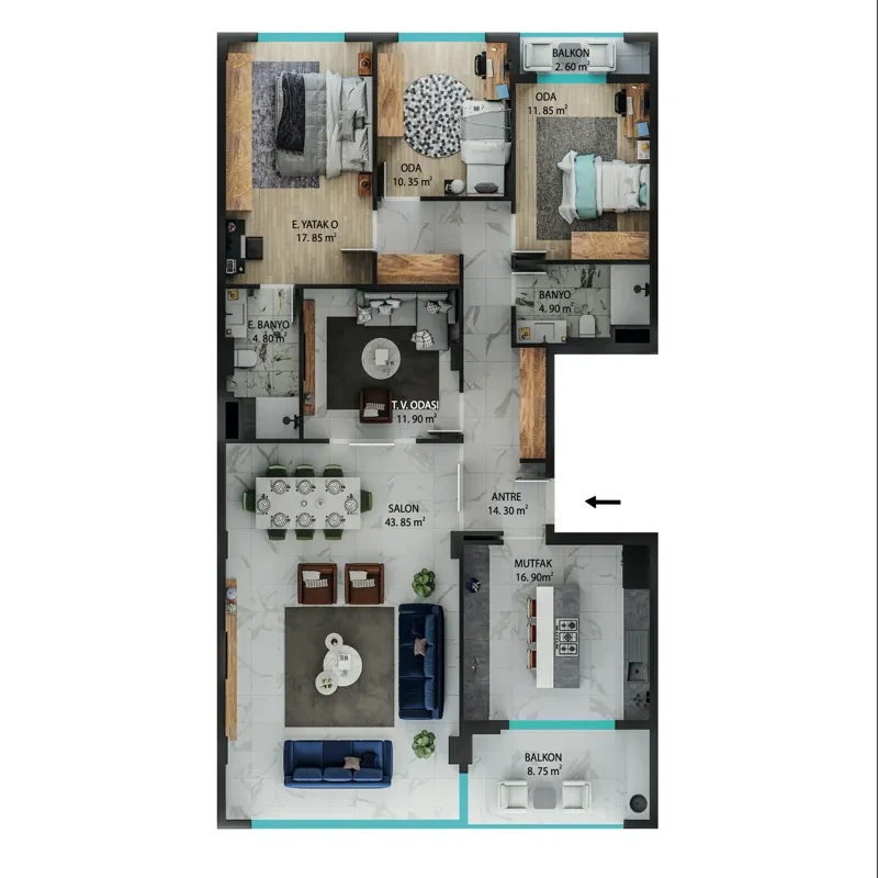 Kuleli Evleri Lamarin 户型图 - 1