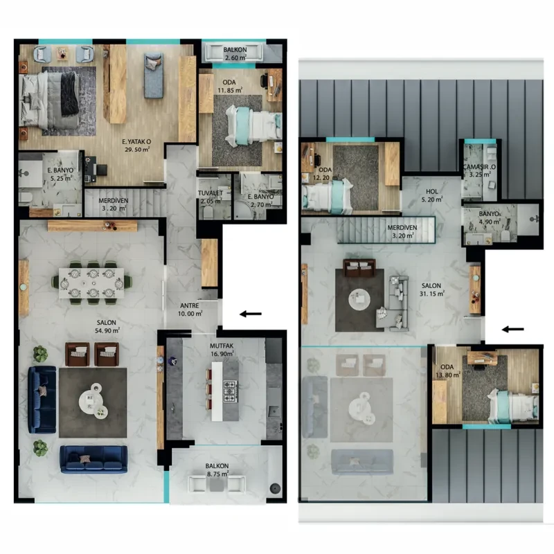 Kuleli Evleri Lamarin 户型图 - 2