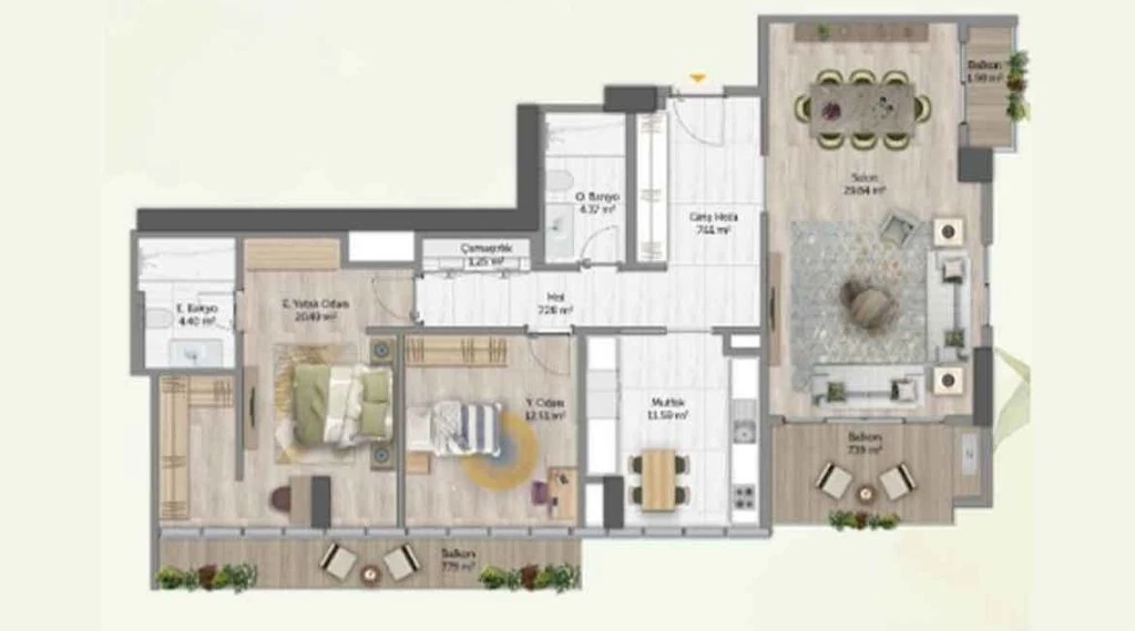 Saklı Vadi - Avrupa Konutları   plans d'étage - 2