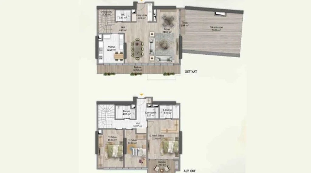 Saklı Vadi - Avrupa Konutları   plans d'étage - 3