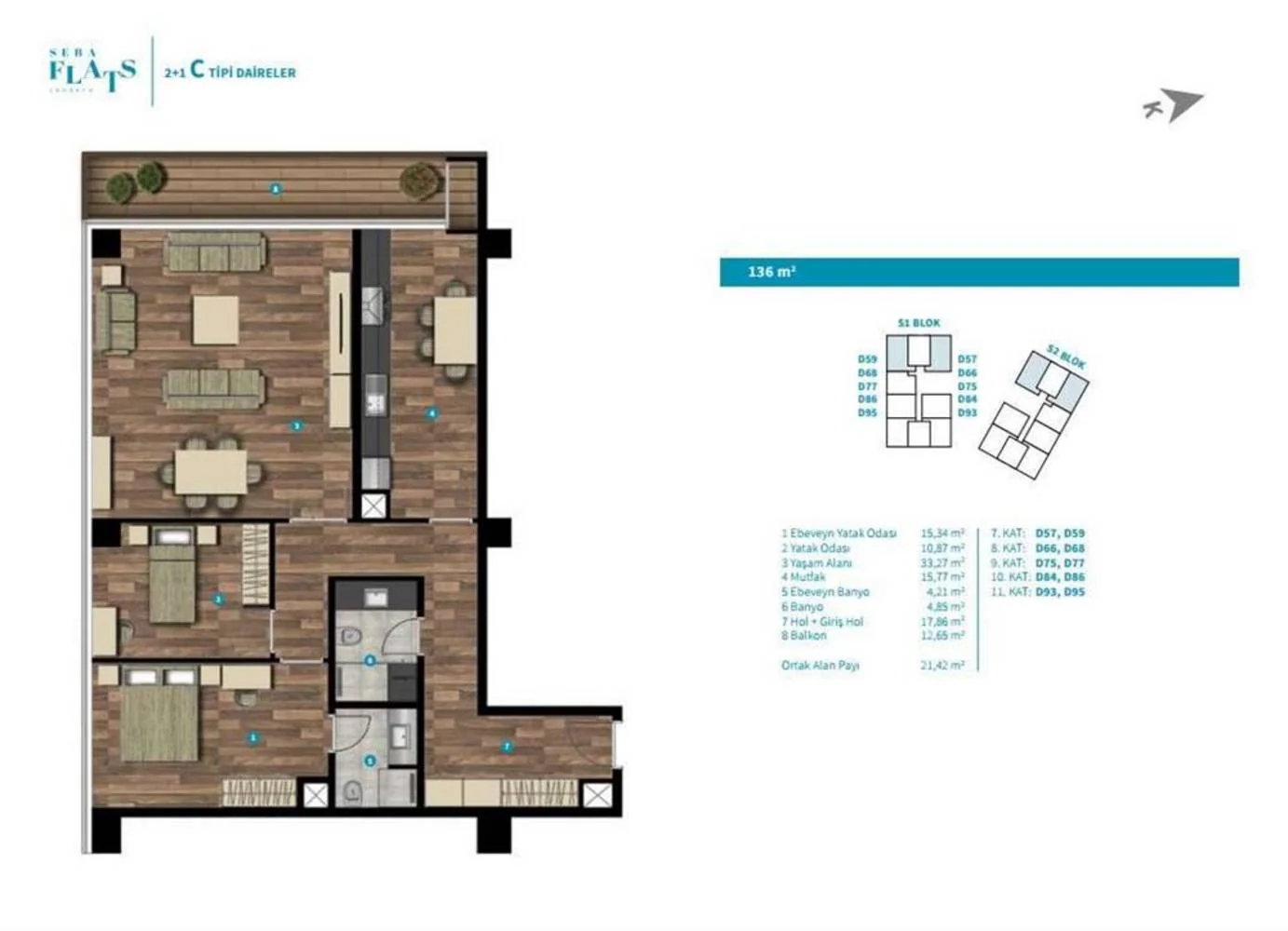 Seba Flats floor plans - 2