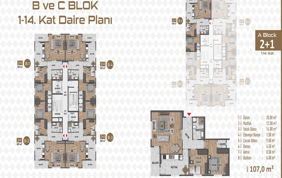 Sega Cadde floor plans - 1