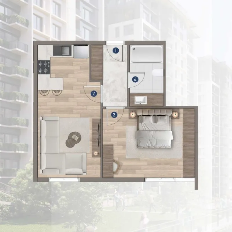 The One Güneşli floor plans - 1