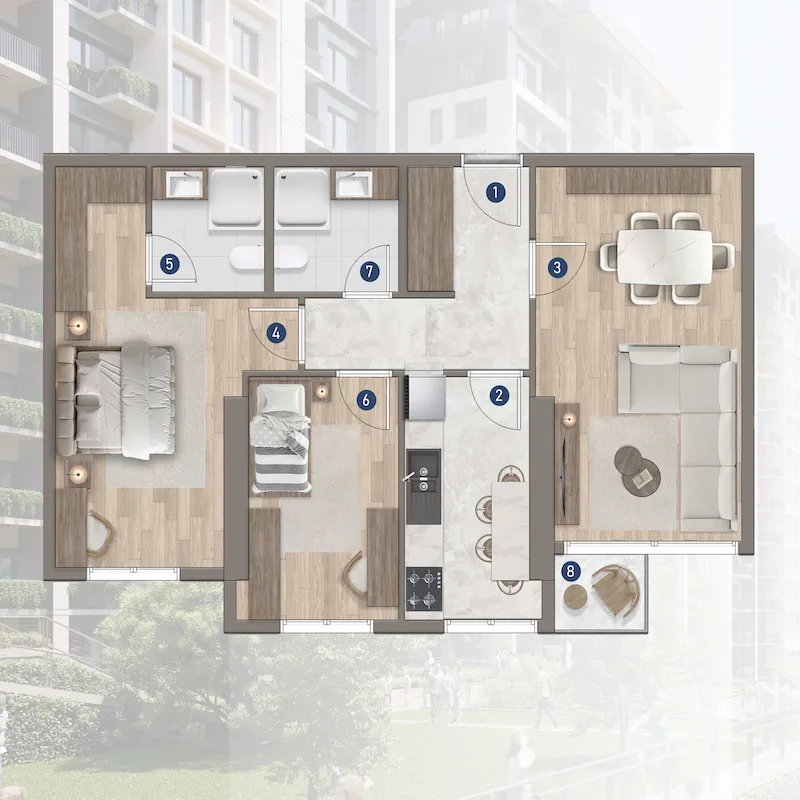 The One Güneşli floor plans - 2