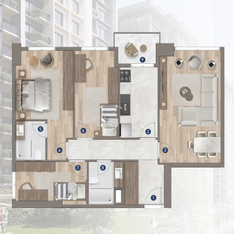The One Güneşli floor plans - 3